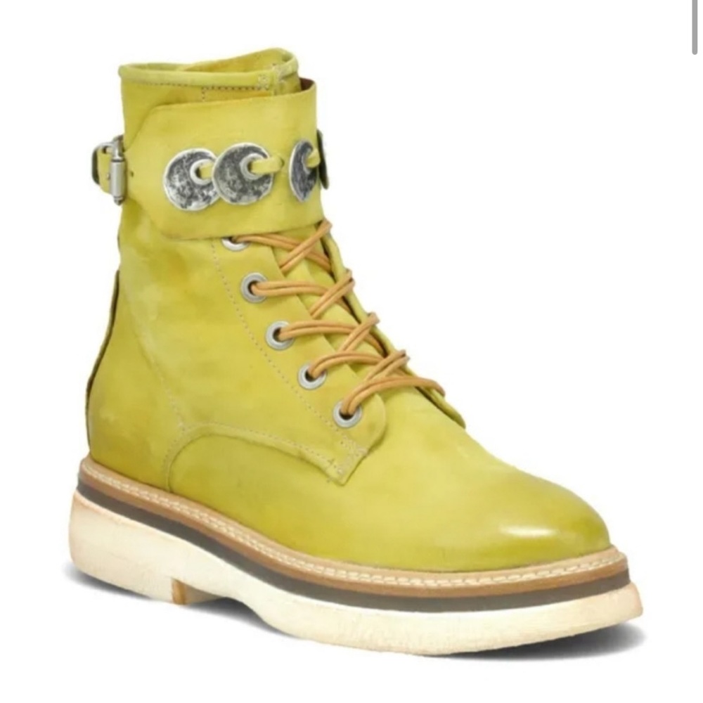 A.S.98 Lime Lace Up Boots